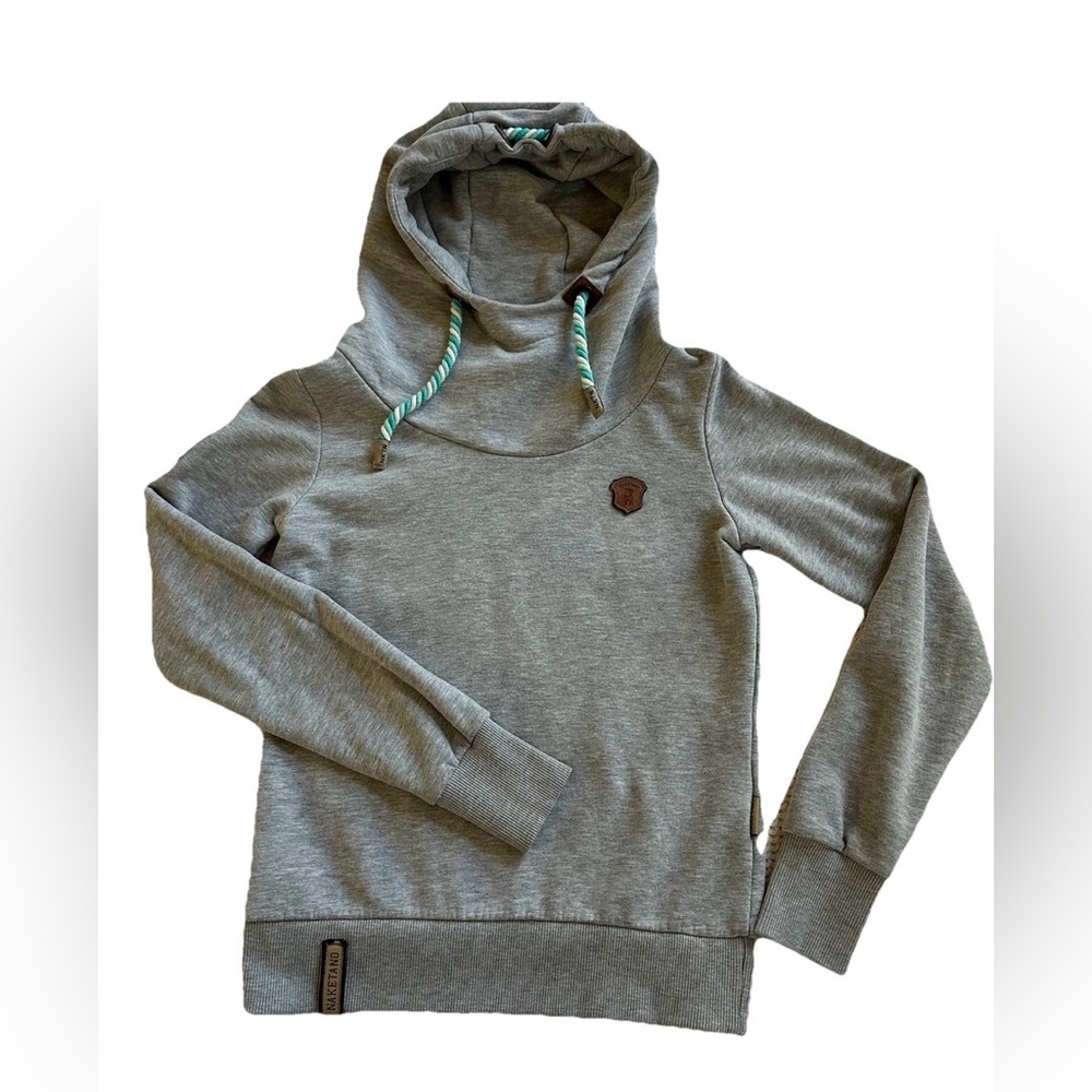 Naketano Nautical Women’s Hoodie-XS- Brave New World Gray/Teal Streetwear Beach